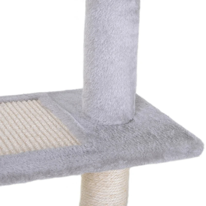 5-Level Revolving Stair Cat Tree Scratcher Climbing Activity Tower With Play Center And Resting Perch - Gray