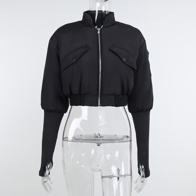 Title 4, Short Coat With Stand-up Collar Hoodless Zipper...