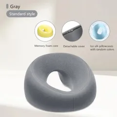 Ergonomics Lying Down Pillow Memory Foam Breathable Head Rest Support Pillow Body Massage Face Rest Pillow For Beauty Salon - Grey - View 1