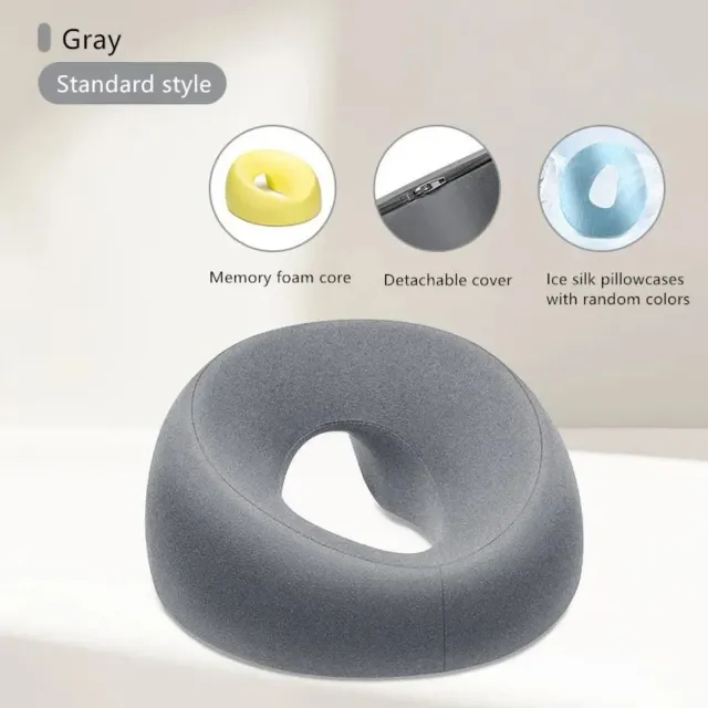 Ergonomics Lying Down Pillow Memory Foam Breathable Head Rest Support Pillow Body Massage Face Rest Pillow For Beauty Salon Gray - Shop at LoveMi