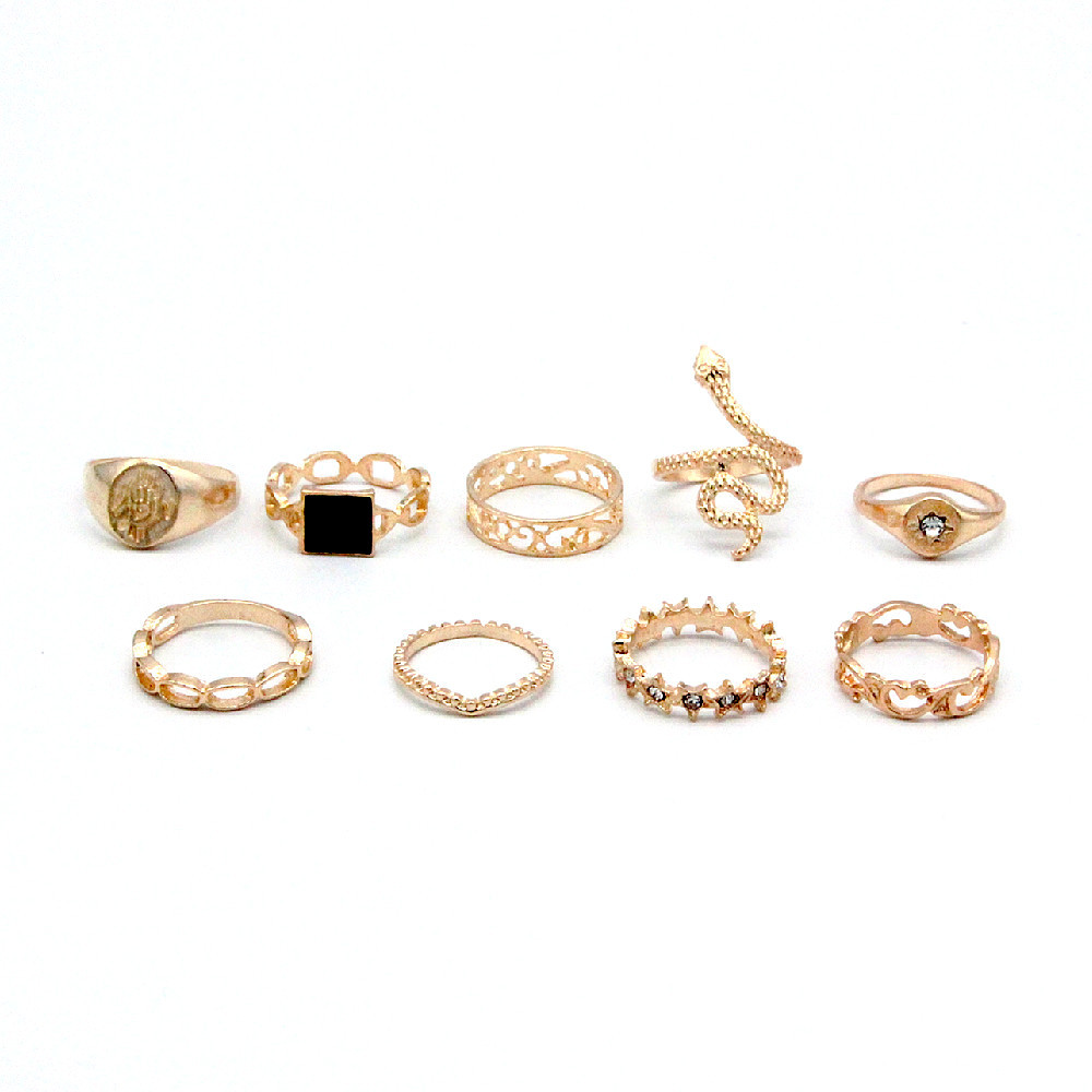 Creative Exaggerated Snake-shaped Joint Ring Combination