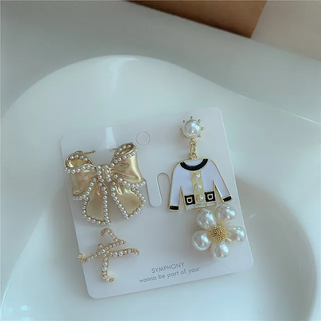 Metal Bow Pearl Flower Simple Brooch - Shop at LoveMi