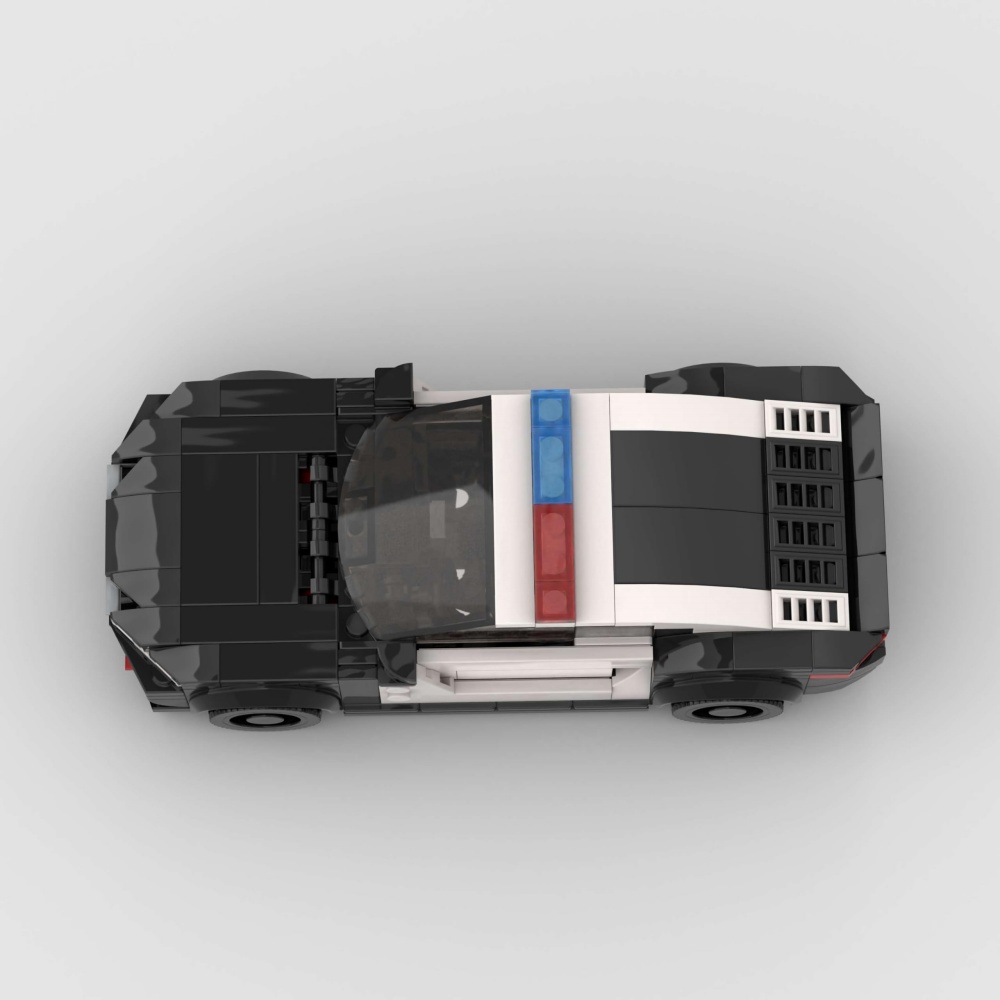 BrickForge Police Sports Car — 318-Piece Building Block Kit with Light Bar view 3