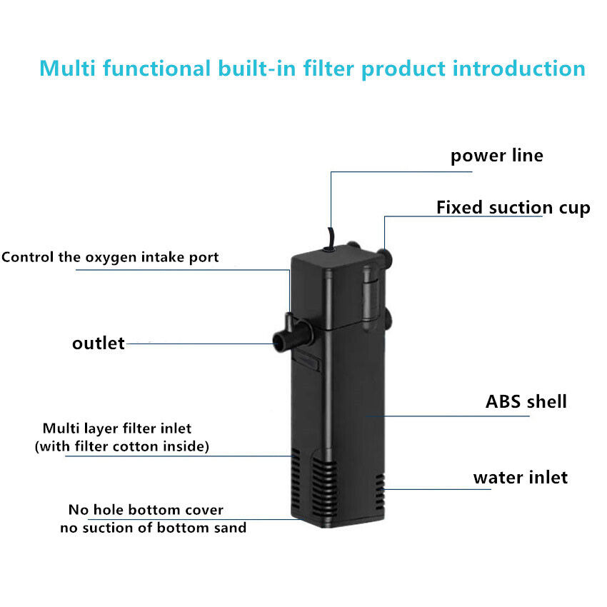 Internal Aquarium Fish Tank Filter Submersible With Spraybar  Air Venturi--1000L 2