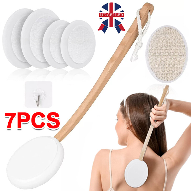 7PCS Back Cream Applicator Lotion For 2 In 1 Body Brush Beech Handle — image 7