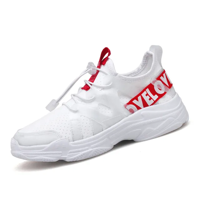 Mesh Sneakers Women Spring And Summer Korean Style White Shoes Red - Shop at LoveMi