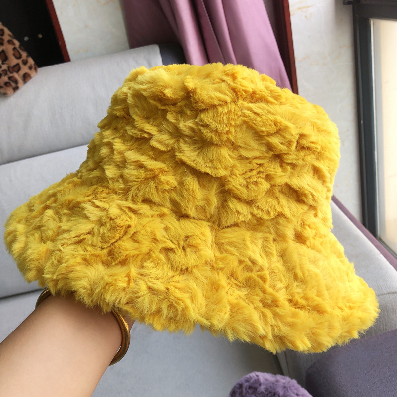 Cute Thick Warm Fisherman Hat Wit Sable Hair