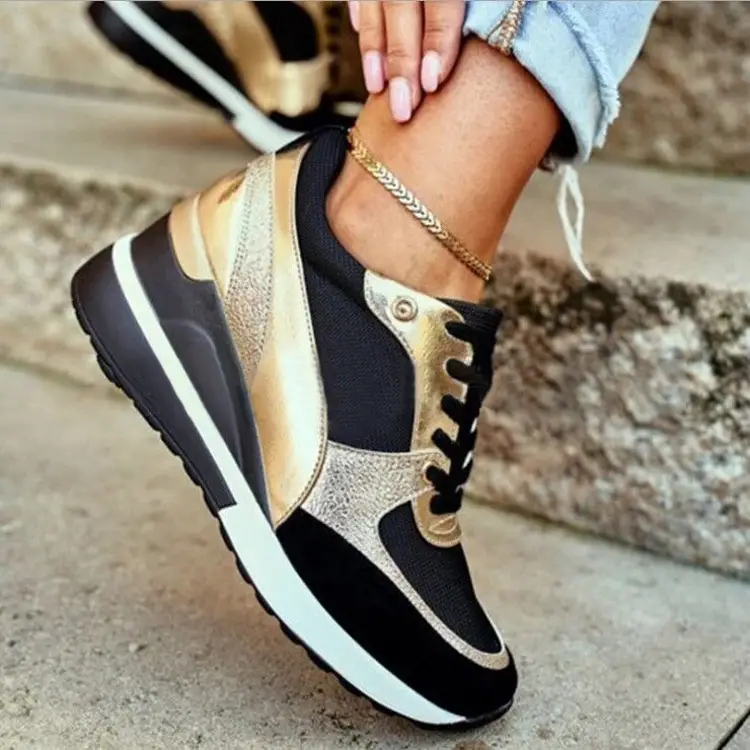 Color Matching Spring Low Cut Daily Black Breathable Female Round Toe Women's Shoes
