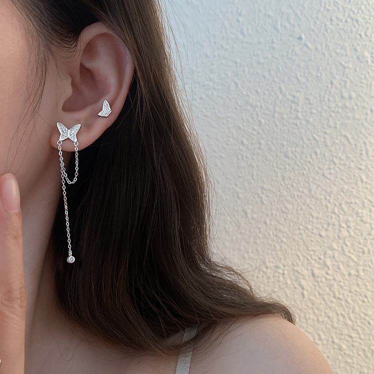 Super Fairy Asymmetrical Butterfly Tassel Earrings For Women