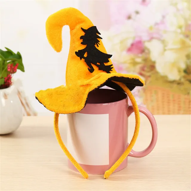 Halloween Pumpkin Hook Hat Headband Ghost Head Bat Yellow Hook Hat Headband Hair Accessories Witch - Shop at LoveMi