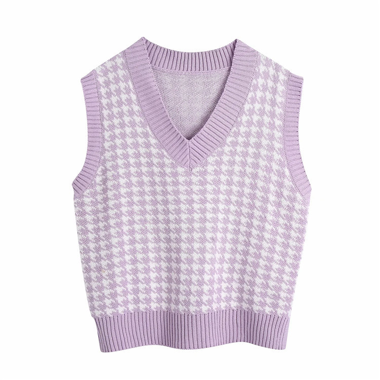 Title 5, Houndstooth knitted vest vest