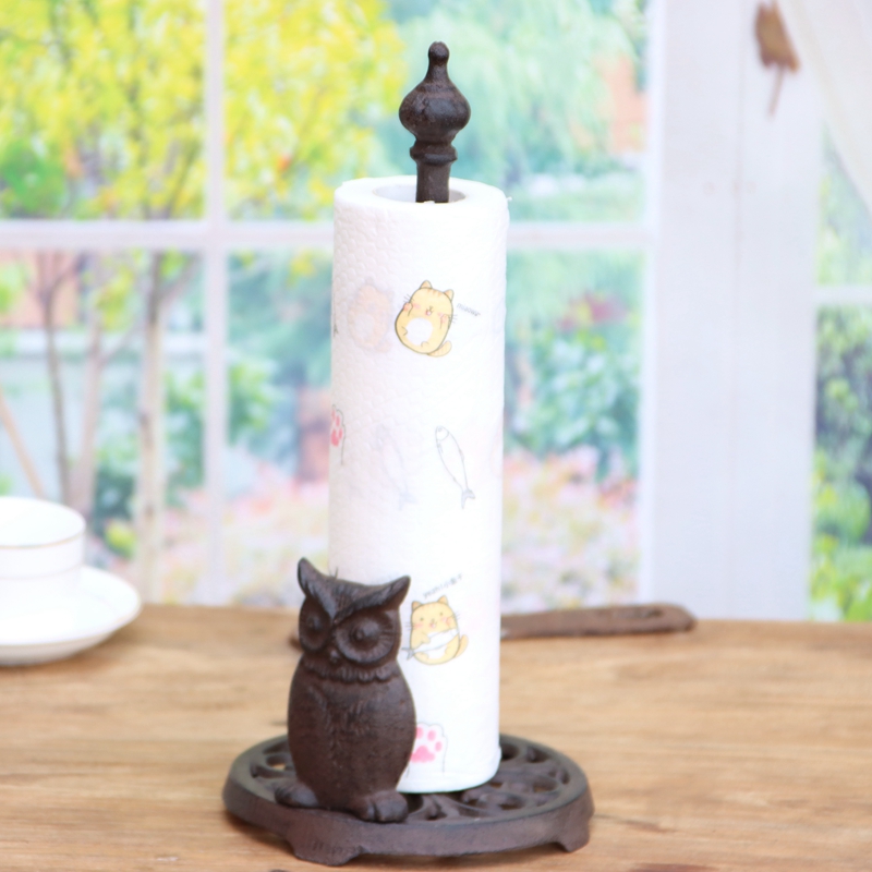 Title 3, Cast Iron Gardening Owl Kitchen Tissue Holder