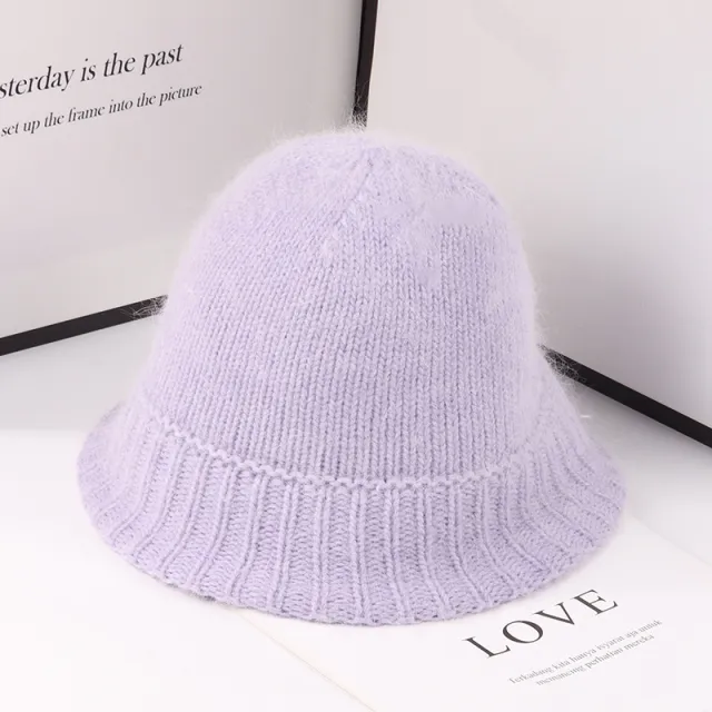 Top Basin Knitted Warm Plush Hat Purple - Shop at LoveMi