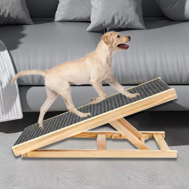 Foldable Dog Stairs Non-Slip Pet Ramp Adjustable Heights Ladder For Car Sofa Bed — image 2