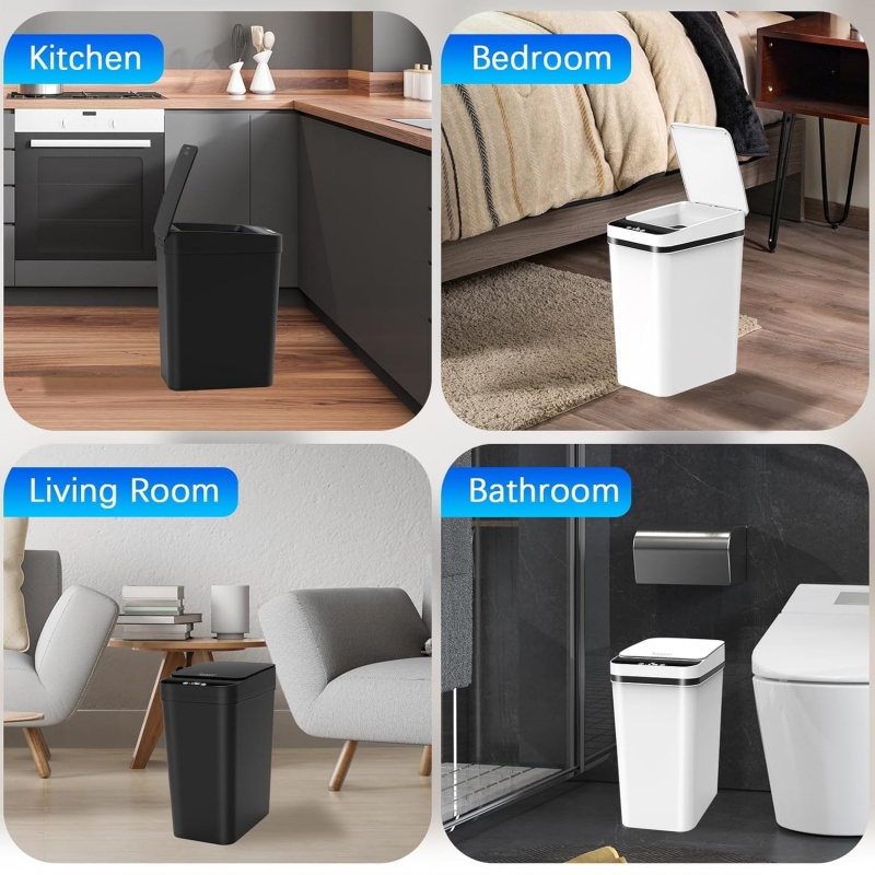12L Smart Trash Bin Rubbish Motion Sensor Touchless Bathroom Odourles Toilet Can — image 9