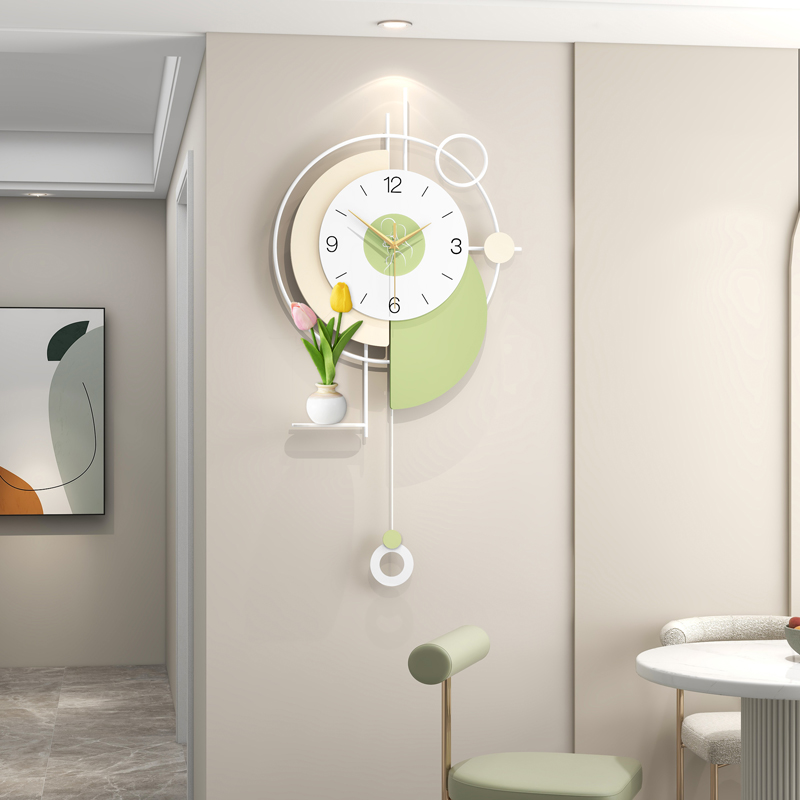 Modern Pastel Wall Clock Minimalist Pendulum Tulip Decorative Home Accent 3