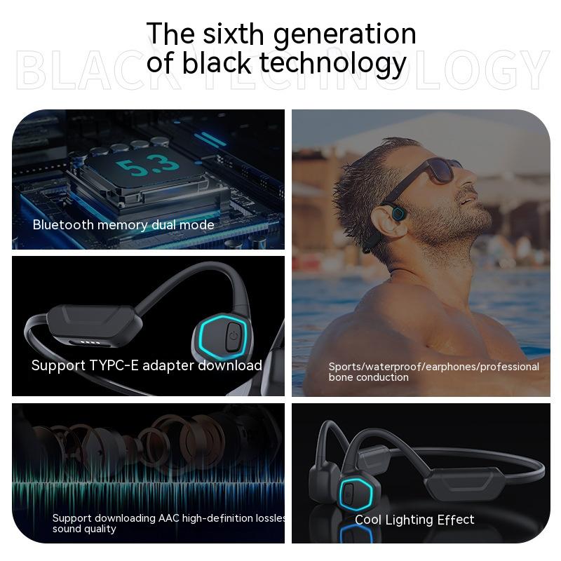 New Bluetooth Headset For Bone Conduction Small Induction Night Lamp Grade 8 Waterproof Swimming 32G Sports Style Popular X15