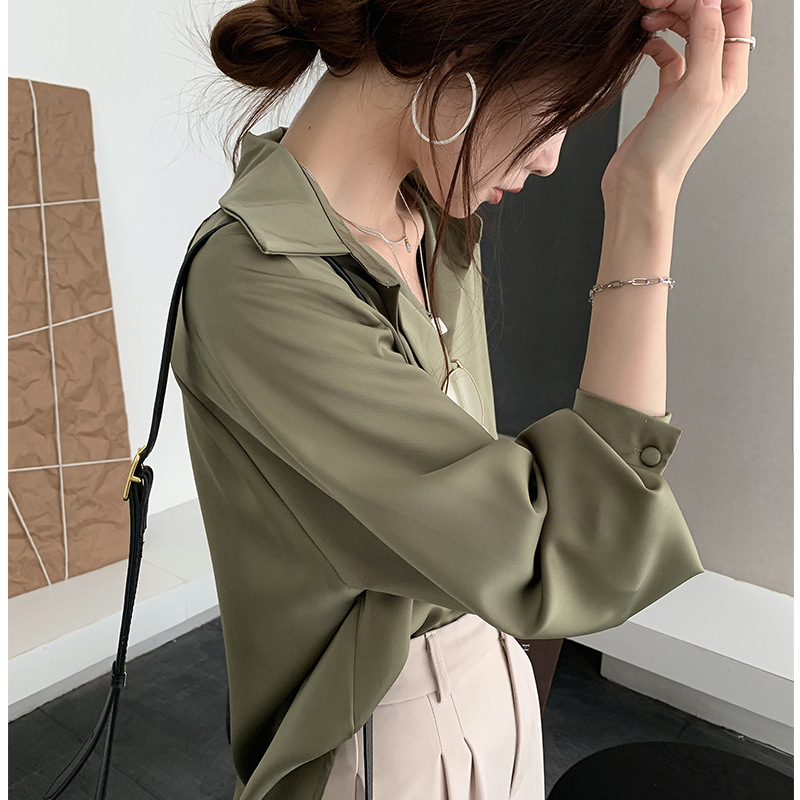 Title 5, Niche Gentle Wind Top Loose Long-sleeved Shirt ...