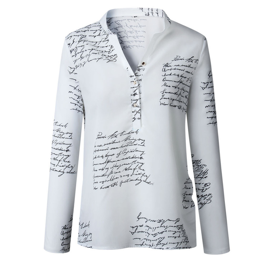 Title 5, Casual Letter Long Sleeve Womens Shirt