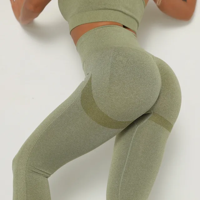 Fitness Yoga Pants Butt Lifting Seamless Leggings Women Gym Army Green - Shop at LoveMi