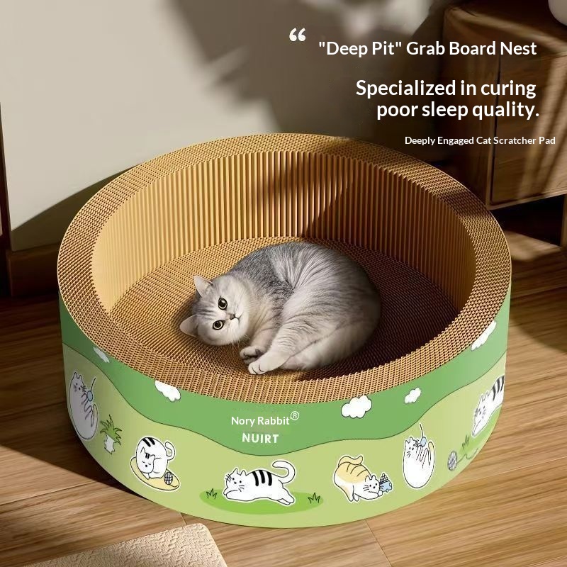 Deep Sleep Cat Scratching Board Extra-Large Cat Bed Summer Cat Bed Wear-Resistant Corrugated Paper Cat Claw Board Cat Scratching Basin