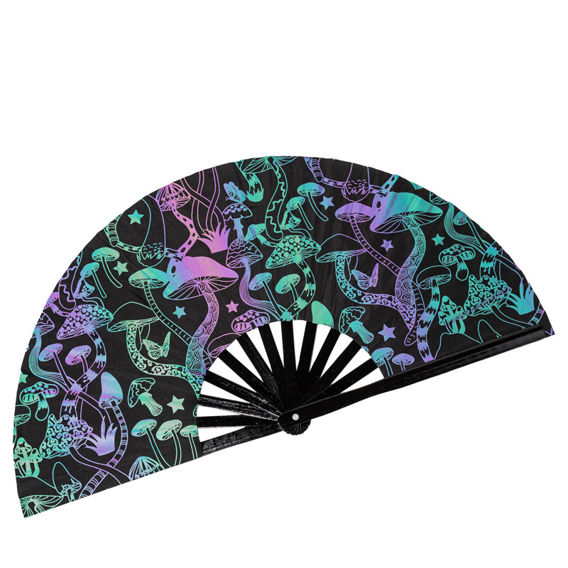 Title 1, Reflective Cloth Bamboo Fan Cool Reflective Fan...