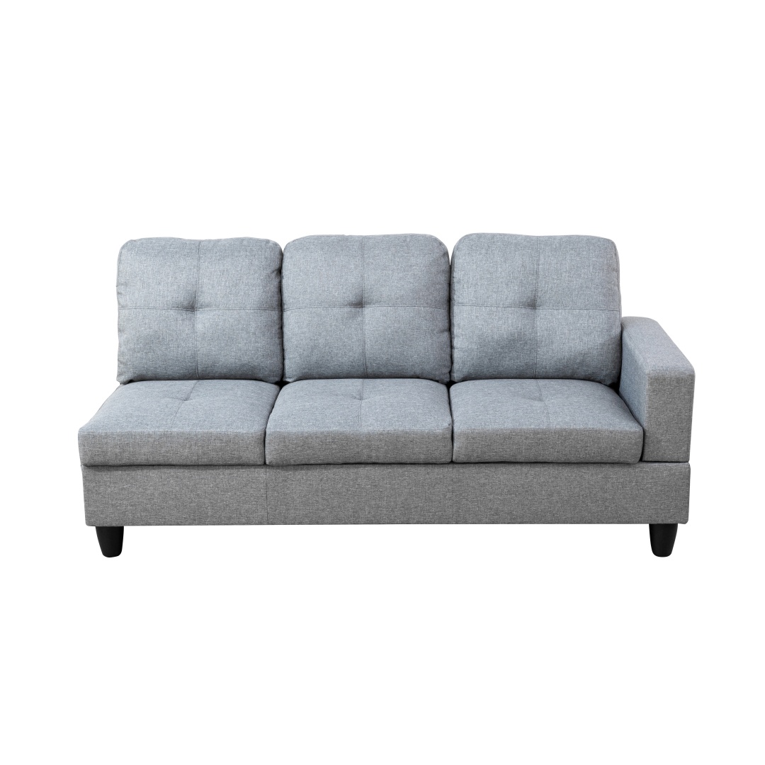 Pickup Only--Grey Linen 3-Piece Couch Living Room Sofa Set