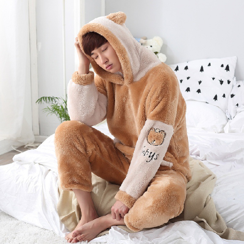 Title 5, Two Pajamas Female Couple Coral Fleece Plus Vel...