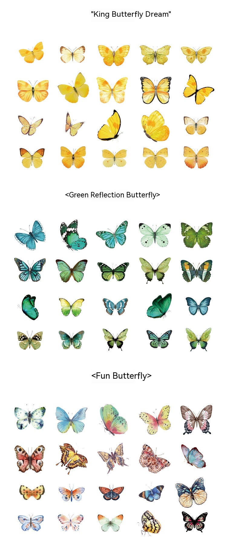 Title 5, PET Sticker Bag Butterfly Nature Series Fresh A...