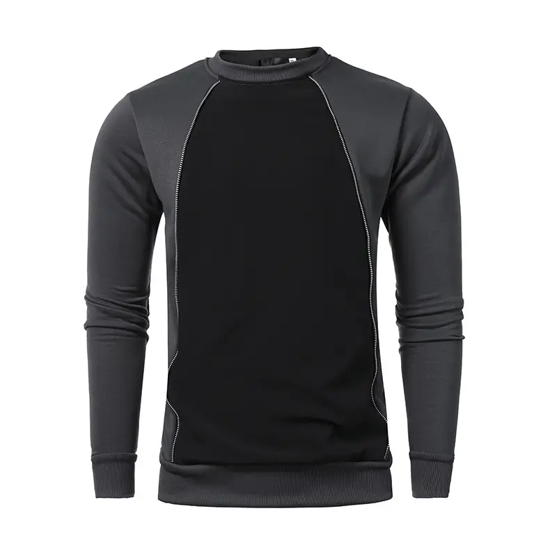 New Men's Zipper Panel Crew Neck Sweater Is Fashionable And Casual