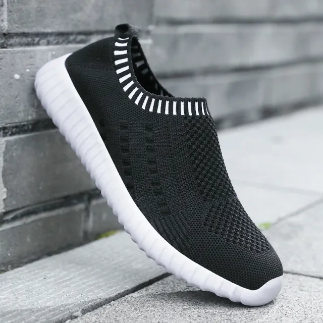 Fashion Slip On Female Walking Shoes Lightweight Flat Shoes Women Black - Shop at LoveMi