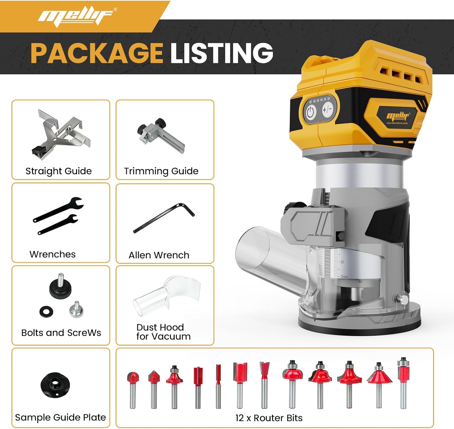 Cordless Compact Router, Brushless Palm Trimmer Route Compatible With 18V — image 5