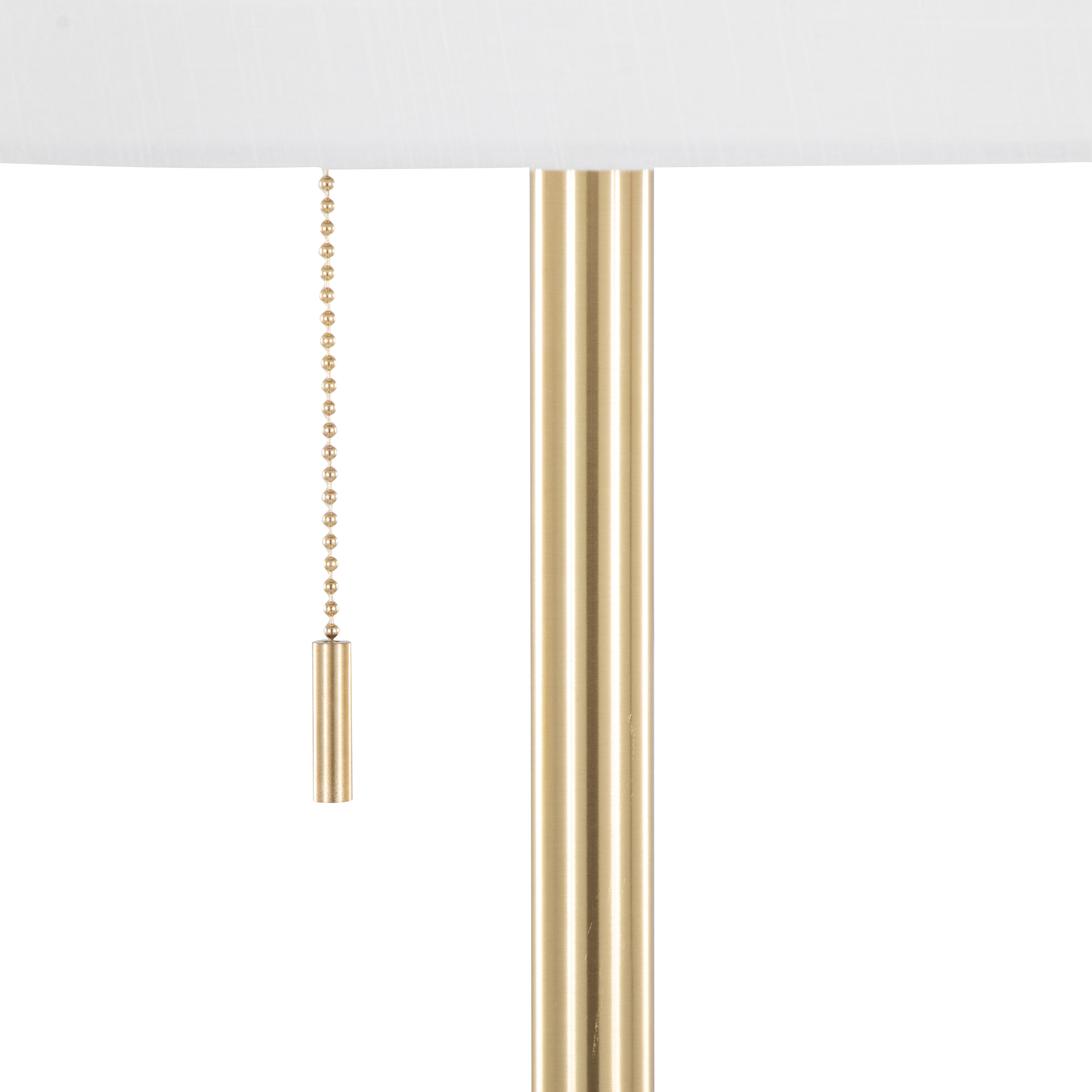 Tier 64inch Contemporary Metal Floor Lamp In Gold Metal With Off-White Linen Shade thumbnail 8