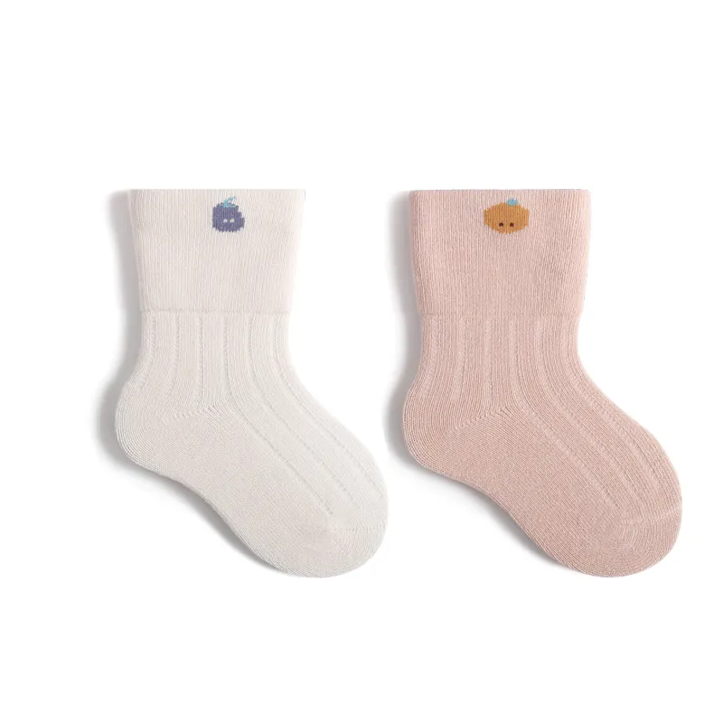 Keep Warm Newborn Baby Socks Pure Cotton - Beige Pink