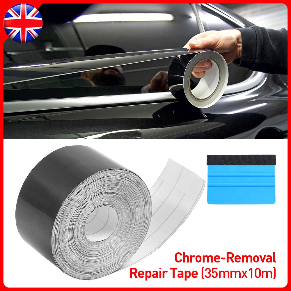 Gloss Black De-Chroming Chrome Delete Tape 35Mm X 10M Wrapping Vinyl Dechrome 1x — image 5