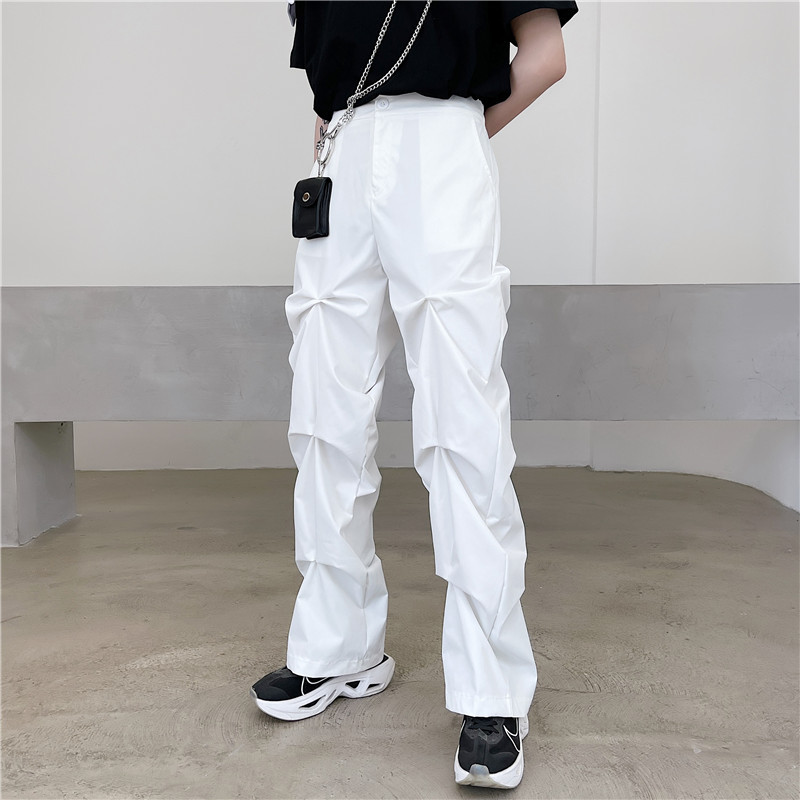 Title 6, Dark Designer Pleated Casual Pants Mens Loose ...