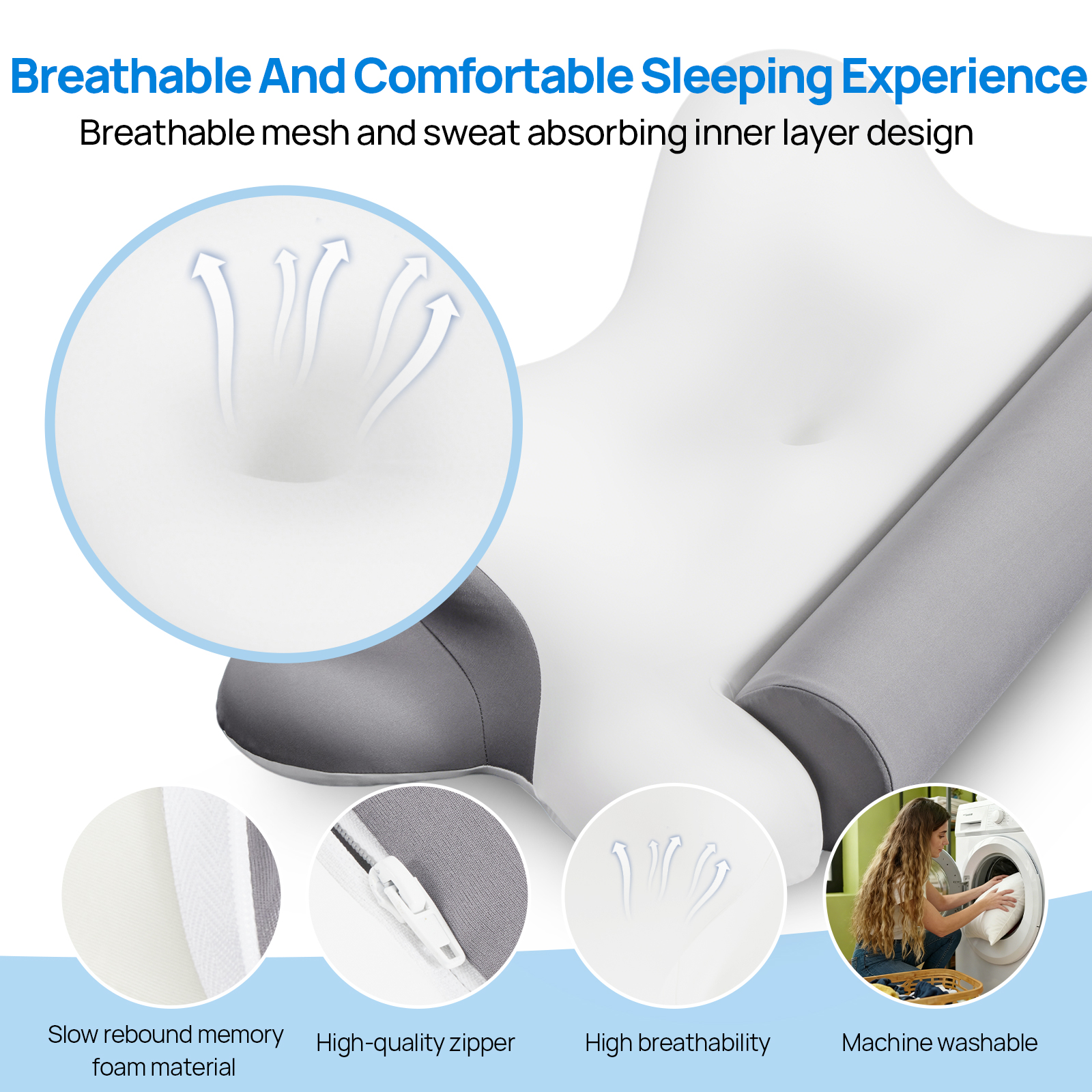 Cervical Neck Pillow, Cooling Ergonomic Memory Foam Pillows image 16