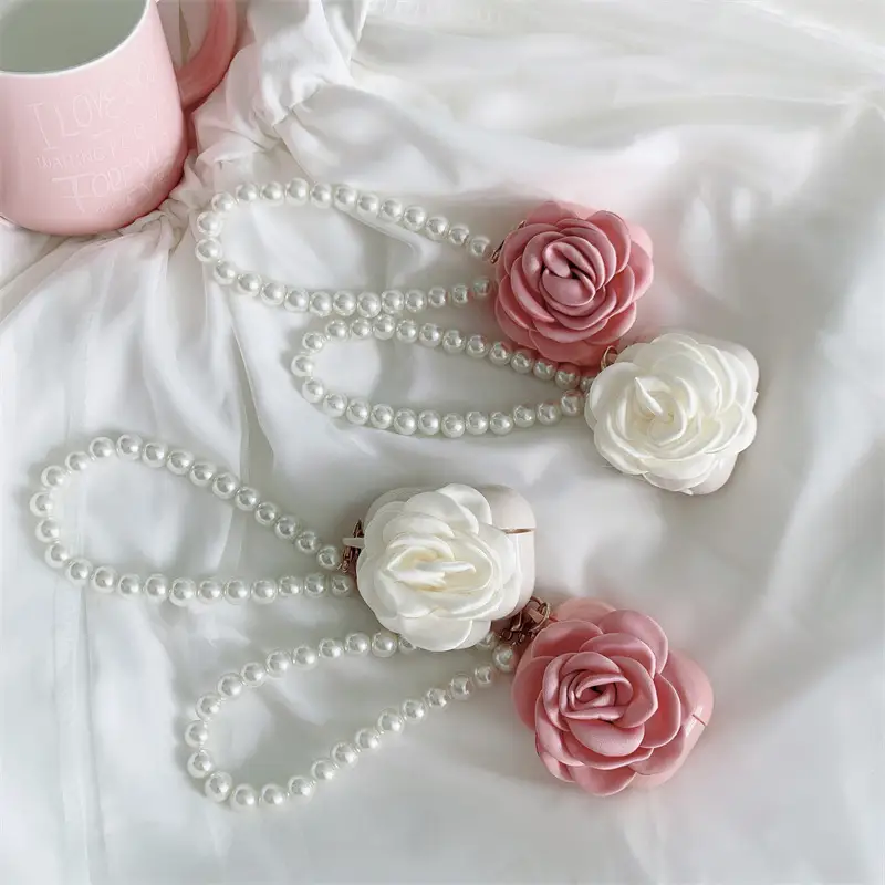 Camellia Pearl Chain Bluetooth Wireless Headphone Cover Stereo Soft Shell