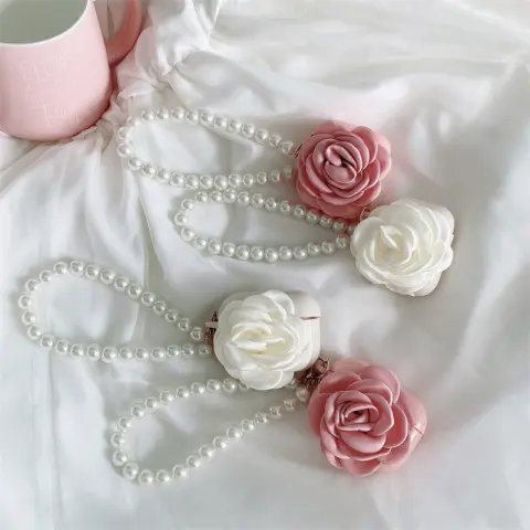 Camellia Pearl Chain Bluetooth Wireless Headphone Cover Stereo Soft