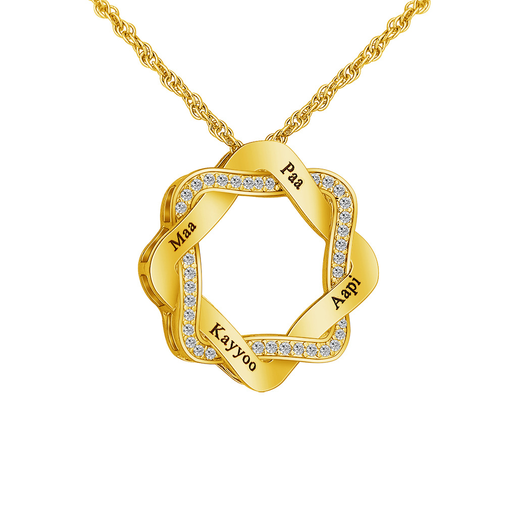 DIY Lettering Square Diamond Wreath Necklace