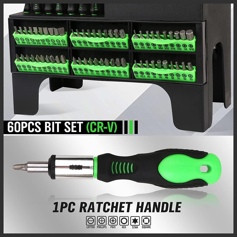 118 PCS Magnetic Screwdriver Set Heavy Duty Precision Premium Cross Flat Head — image 12