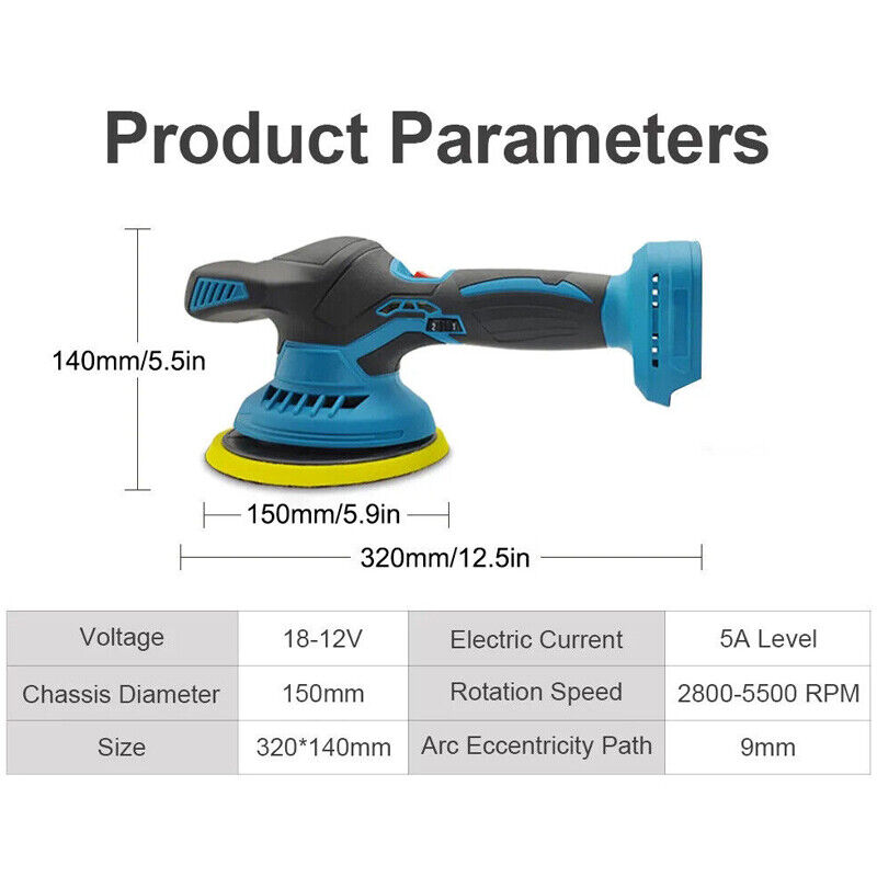 For 18V 6 Cordless Rotary Car Polisher Buffer Sander Polishing Q — image 6