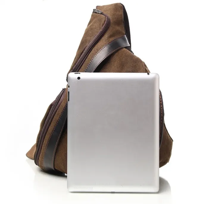 Triangle Korean Retro Wash Canvas Men's Shoulder Bag High