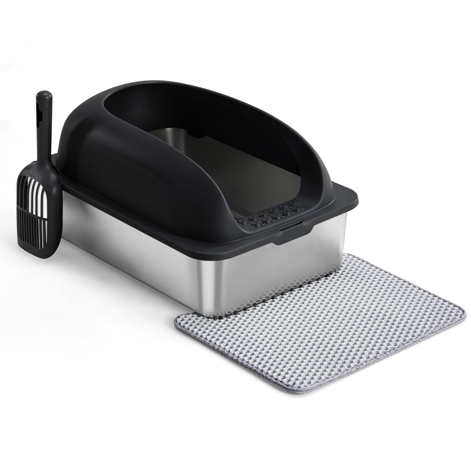 Stainless Steel Cat Litter Box With Lid, Large Cat Litter Box For Big Cats, Scoop And Mat Included image 31