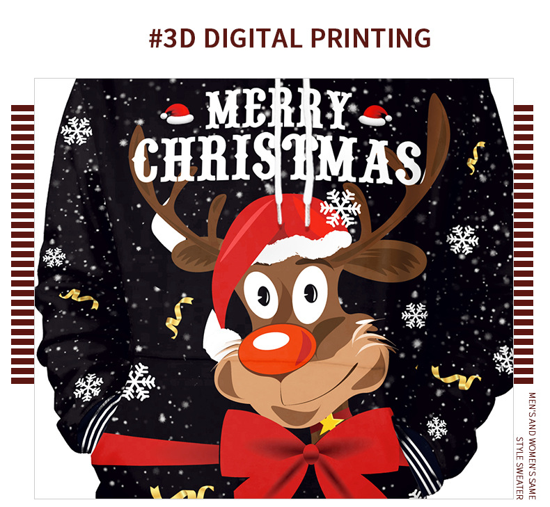 3D Digital Printing Autumn European And American Men's And Women's Tops