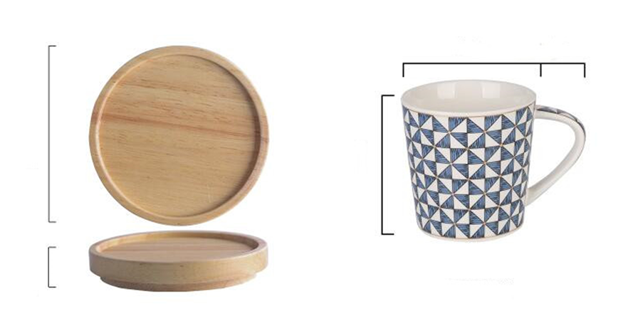 Scandinavian style geometric triangle mug