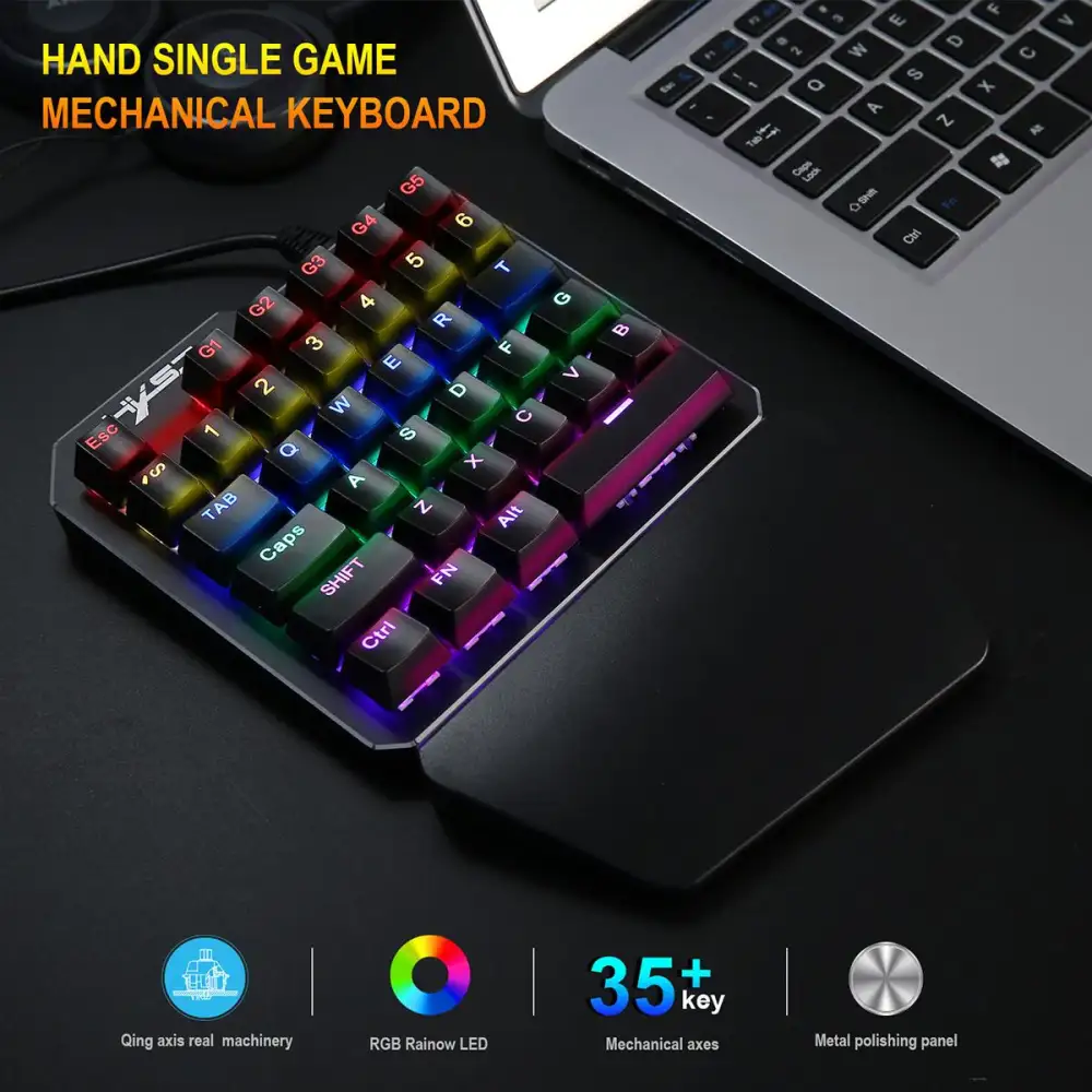 Mini Mechanical One-handed Keyboard with 35 Keys