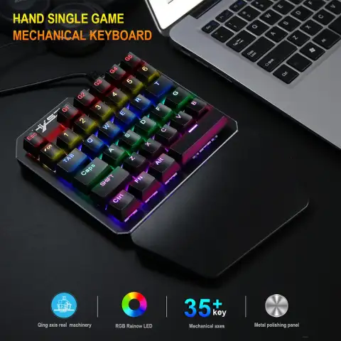 Mini Mechanical One-handed Keyboard with 35 Keys