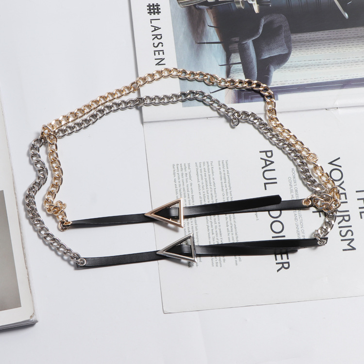 Korean Style Simple Thin Thin Belt With Triangle Buckle