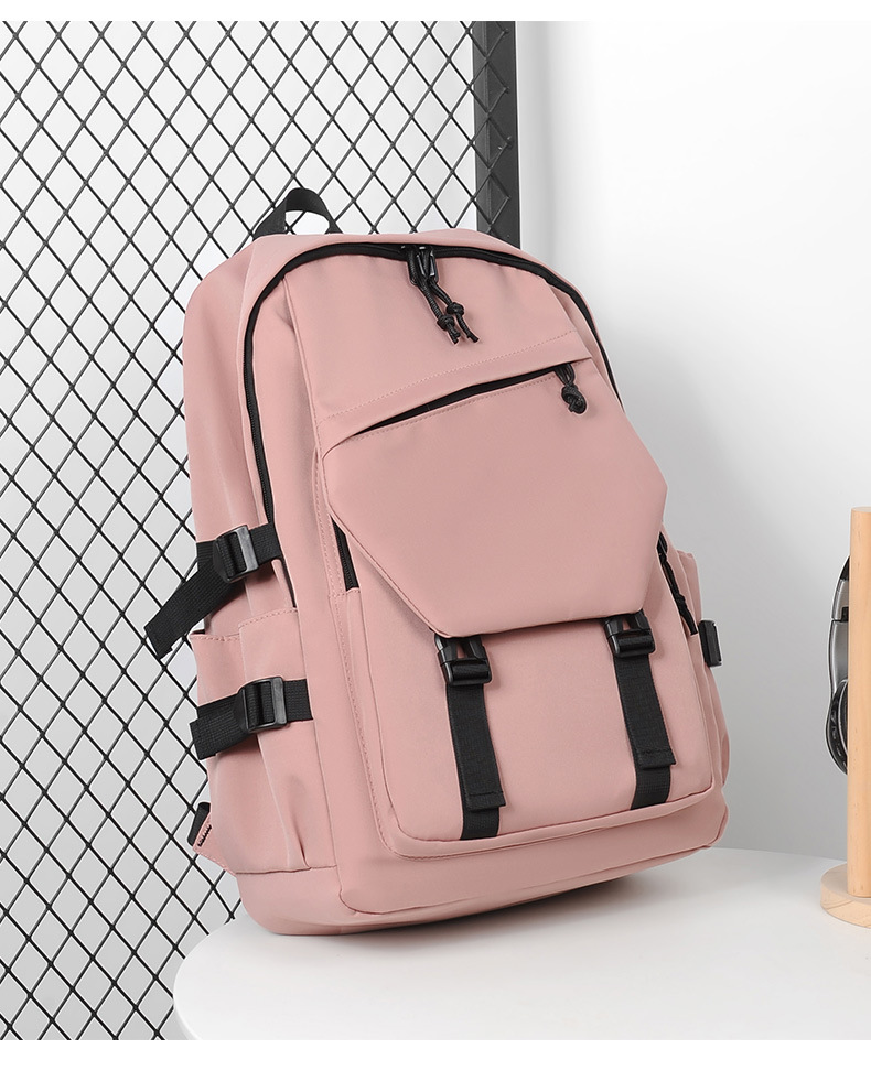 New Niche Trendy Backpack For Both Men And Women, Designed For Middle School, High School, And College Students With A Large Capacity - Pink — view 2
